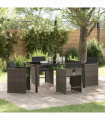 vidaXL Garden Dining Set 5 pcs Grey Poly Rattan