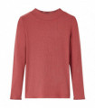 Kids' T-shirt with Long Sleeves Mock Turtleneck Burnt Red 116