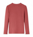 Kids' T-shirt with Long Sleeves Mock Turtleneck Burnt Red 128