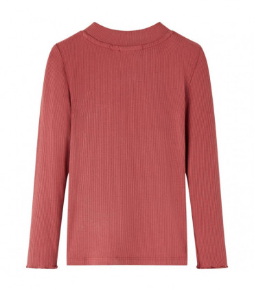 Kids' T-shirt with Long Sleeves Mock Turtleneck Burnt Red 140