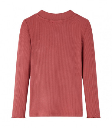 Kids' T-shirt with Long Sleeves Mock Turtleneck Burnt Red 92