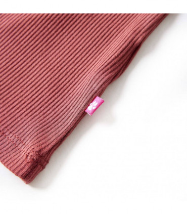 Kids' T-shirt with Long Sleeves Mock Turtleneck Burnt Red 92