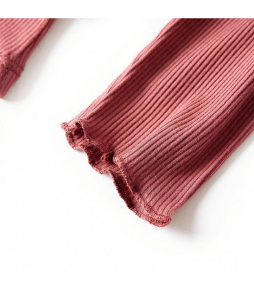 Kids' T-shirt with Long Sleeves Mock Turtleneck Burnt Red 92