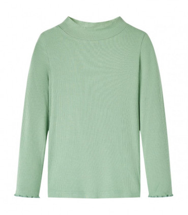 Kids' T-shirt with Long Sleeves Mock Turtleneck Dark Mint 140
