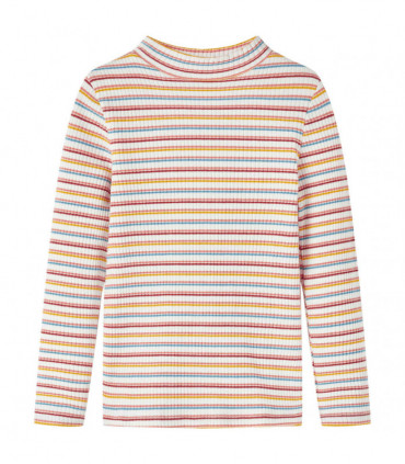 Kids' T-shirt with Long Sleeves Mock Turtleneck Ecru 104