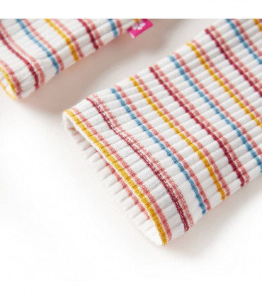 Kids' T-shirt with Long Sleeves Mock Turtleneck Ecru 104