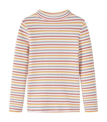 Kids' T-shirt with Long Sleeves Mock Turtleneck Ecru 116