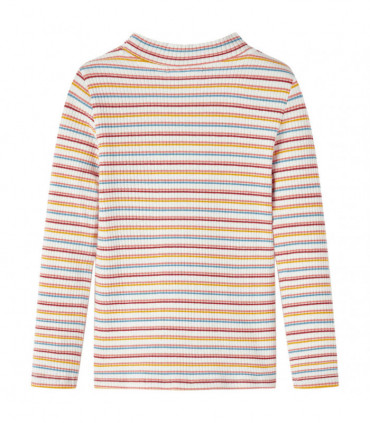 Kids' T-shirt with Long Sleeves Mock Turtleneck Ecru 128