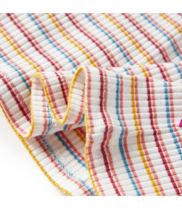 Kids' T-shirt with Long Sleeves Mock Turtleneck Ecru 128