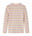 Kids' T-shirt with Long Sleeves Mock Turtleneck Ecru 140
