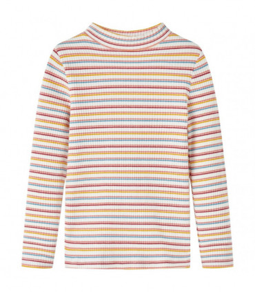 Kids' T-shirt with Long Sleeves Mock Turtleneck Ecru 92