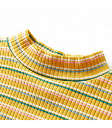 Kids' T-shirt with Long Sleeves Mock Turtleneck Ochre 104