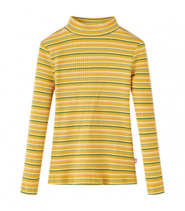 Kids' T-shirt with Long Sleeves Mock Turtleneck Ochre 128