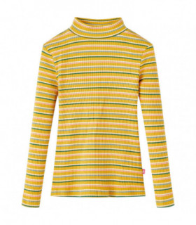 Kids' T-shirt with Long Sleeves Mock Turtleneck Ochre 140