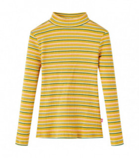 Kids' T-shirt with Long Sleeves Mock Turtleneck Ochre 92