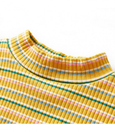 Kids' T-shirt with Long Sleeves Mock Turtleneck Ochre 92