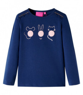 Kids' T-shirt with Long Sleeves Navy 140