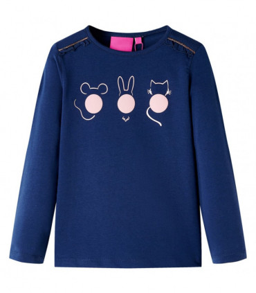 Kids' T-shirt with Long Sleeves Navy 140