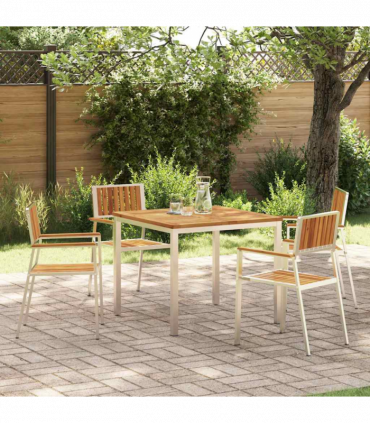 vidaXL Garden Dining Set 5 pcs Brown Solid acacia wood