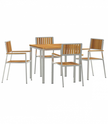 vidaXL Garden Dining Set 5 pcs Brown Solid acacia wood