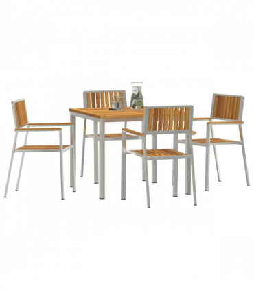 vidaXL Garden Dining Set 5 pcs Brown Solid acacia wood