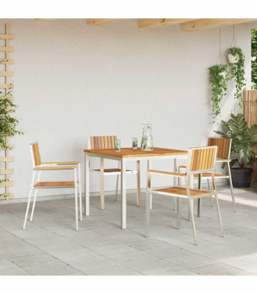 vidaXL Garden Dining Set 5 pcs Brown Solid acacia wood