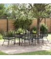 vidaXL Garden Dining Set 7 pcs Black Poly Rattan