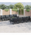 vidaXL Garden Sofa Set with Cushion 9 pcs Anthracite Steel & Fabric