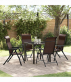 vidaXL Garden Dining Set Height-Adjustable 5 pcs Brown Poly rattan