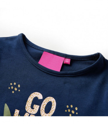 Kids' T-shirt with Long Sleeves Navy Blue 116