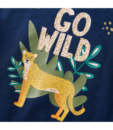 Kids' T-shirt with Long Sleeves Navy Blue 116