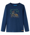 Kids' T-shirt with Long Sleeves Navy Blue 128