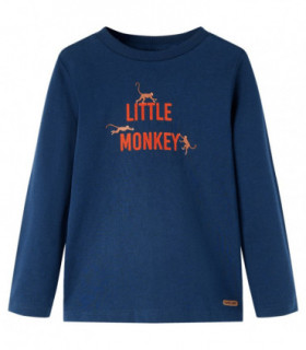 Kids' T-shirt with Long Sleeves Navy Blue 128