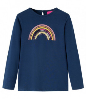 Kids' T-shirt with Long Sleeves Navy Blue 128