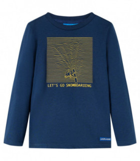 Kids' T-shirt with Long Sleeves Navy Blue 128