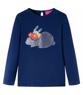 Kids' T-shirt with Long Sleeves Navy Blue 128