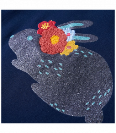 Kids' T-shirt with Long Sleeves Navy Blue 128