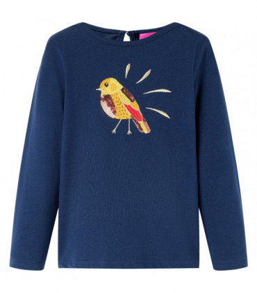 Kids' T-shirt with Long Sleeves Navy Blue 140