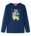 Kids' T-shirt with Long Sleeves Navy Blue 140