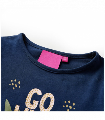 Kids' T-shirt with Long Sleeves Navy Blue 140