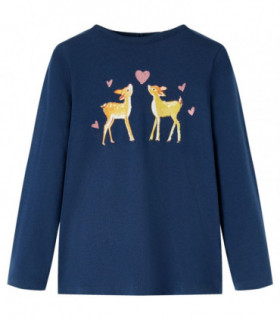 Kids' T-shirt with Long Sleeves Navy Blue 140