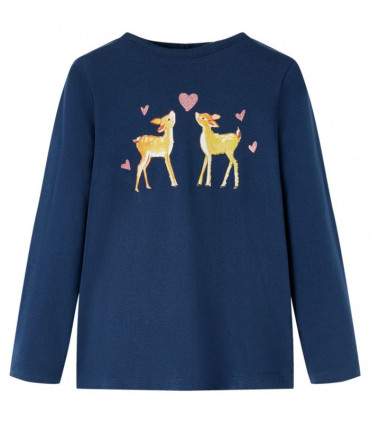 Kids' T-shirt with Long Sleeves Navy Blue 140