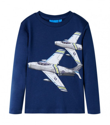 Kids' T-shirt with Long Sleeves Navy Blue 92