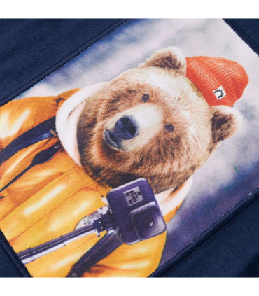 Kids' T-shirt with Long Sleeves Navy Melange 104