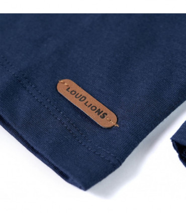Kids' T-shirt with Long Sleeves Navy Melange 104