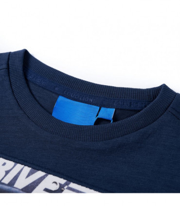 Kids' T-shirt with Long Sleeves Navy Melange 104