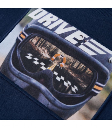 Kids' T-shirt with Long Sleeves Navy Melange 104