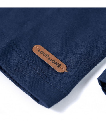 Kids' T-shirt with Long Sleeves Navy Melange 128