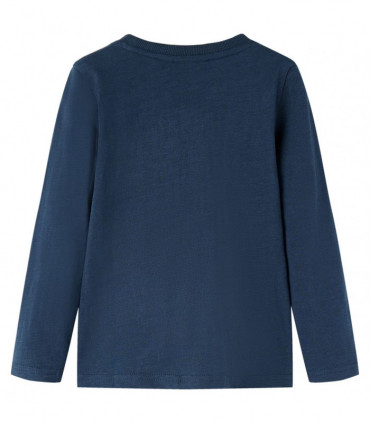 Kids' T-shirt with Long Sleeves Navy Melange 92