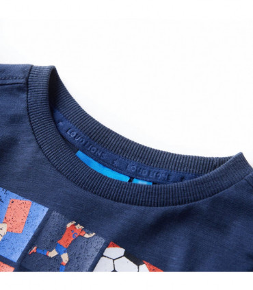 Kids' T-shirt with Long Sleeves Navy Melange 92